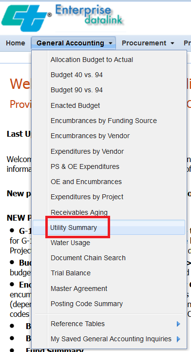 image with Utility Summary high-lighted